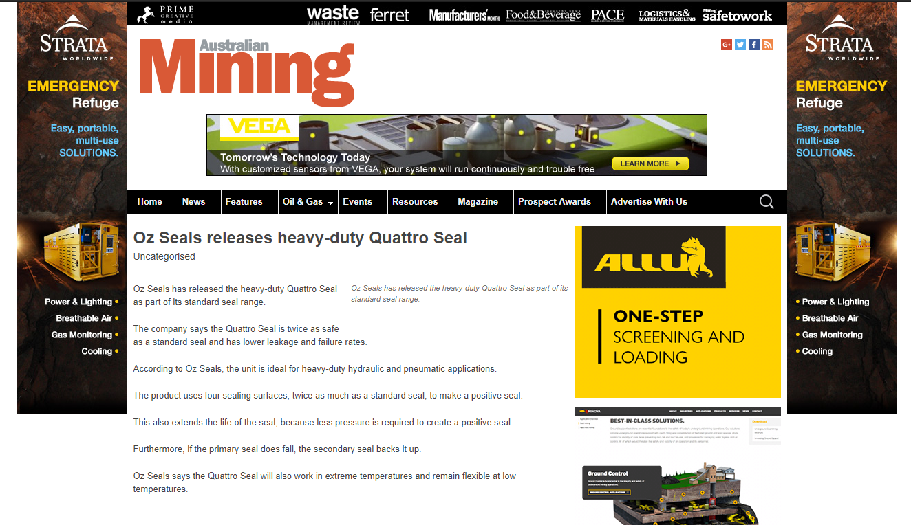 Oz Seals Releases Heavy Duty Quattro Seal Oz Seals Pty Ltd